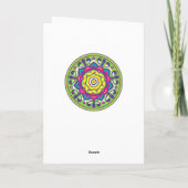 Carte De Remerciements Mandala vert de Lotus (Dos)