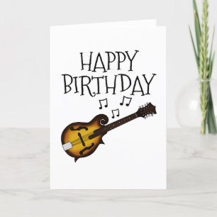Carte De Remerciements Mandolin Birthday Card Musicien mandoliniste