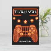 Carte De Remerciements Manette de jeu Orange Glow (Debout devant)