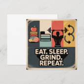 Carte De Remerciements Manger. Dormir. Bûcher. Répéter (Devant / Derrière)