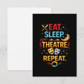 Carte De Remerciements Manger, Dormir, Théâtre, Répéter (Devant / Derrière)