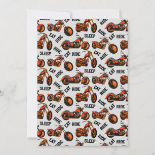 Carte De Remerciements Manger Rouler Dormir Répéter Drôle Motard Motocycl