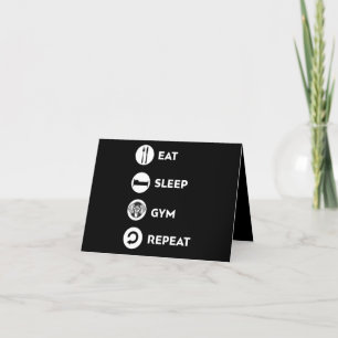 CARTE DE REMERCIEMENTS MANGER SOMMEIL GYM RÉPÉTER