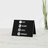 CARTE DE REMERCIEMENTS MANGER SOMMEIL GYM RÉPÉTER (Devant)