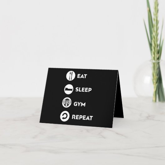 CARTE DE REMERCIEMENTS MANGER SOMMEIL GYM RÉPÉTER (Devant)