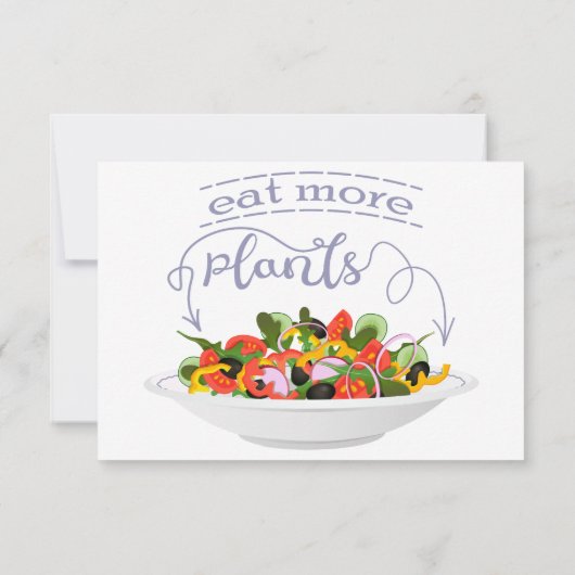 Carte De Remerciements Mangez plus de plantes frais motivation salade let (Dos)