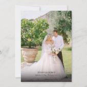 Carte de remerciements manuscrit avec photo Mariag (Devant)