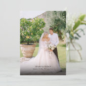 Carte de remerciements manuscrit avec photo Mariag (Debout devant)