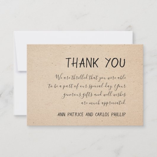 CARTE DE REMERCIEMENTS MANUSCRITE CLASSIQUE - PAPI (Devant)