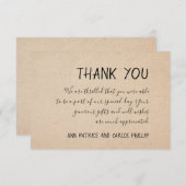 CARTE DE REMERCIEMENTS MANUSCRITE CLASSIQUE - PAPI (Devant / Derrière)