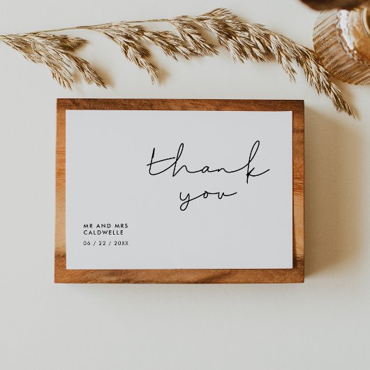 Carte de remerciements manuscrite minimaliste