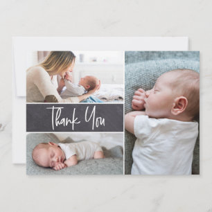 Carte De Remerciements Manutention moderne Baby shower 3 photos