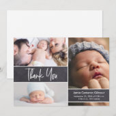 Carte De Remerciements Manutention Photo Collage Bébé Douche (Devant / Derrière)