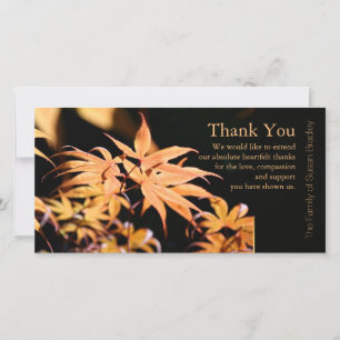 Carte De Remerciements Maple Feuilles 3 Sympathy Thank You Note Card