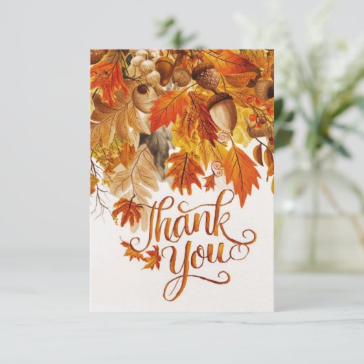 Carte De Remerciements Maple Rustic Automne automne (Debout devant)