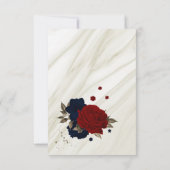 Carte De Remerciements marbre à fleurs rouge et marine (Dos)