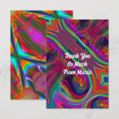 Carte De Remerciements Marbre Abstrait Liquified Colorful (Devant / Derrière)