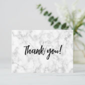 Carte de remerciements Marbre blanc (Debout devant)