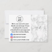 Carte de remerciements Marbre blanc (Dos)