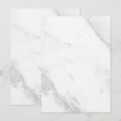 Carte De Remerciements Marbre Blanc (Devant / Derrière)