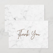 Carte De Remerciements Marbre Blanc Simple (Devant / Derrière)
