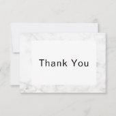 Carte De Remerciements Marbre Blanc Simple (Devant)