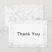 Carte De Remerciements Marbre Blanc Simple (Devant / Derrière)
