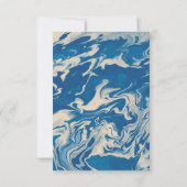Carte De Remerciements Marbre Bleu Mariage côtier moderne (Dos)