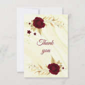 Carte De Remerciements marbre bordeaux doré (Devant)
