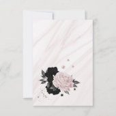 Carte De Remerciements marbre botanique noir et rose tendre (Dos)
