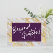 Carte De Remerciements Marbre élégant, Moderne, Au-Delà De Grateful-Busin (Debout devant)