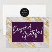 Carte De Remerciements Marbre élégant, Moderne, Au-Delà De Grateful-Busin (Devant / Derrière)