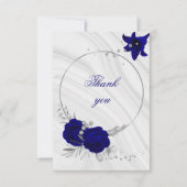 Carte De Remerciements marbre gris argent royal (Devant)