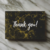 Carte De Remerciements Marbre noir et or