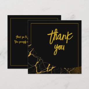 Carte De Remerciements Marbre noir et or Gratuit 16 Anniversaire
