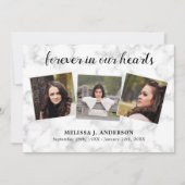 Carte De Remerciements Marbre Pour Toujours Dans Nos Coeurs Sympathie Fun (Devant)