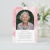 Carte De Remerciements Marbre rose Sympathy Funeral Memorial (Debout devant)