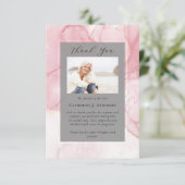 Carte De Remerciements Marbre rose Sympathy Funeral Memorial (Debout devant)