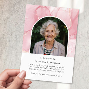 Carte De Remerciements Marbre rose Sympathy Funeral Memorial