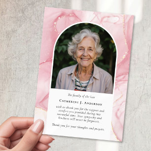 Carte De Remerciements Marbre rose Sympathy Funeral Memorial