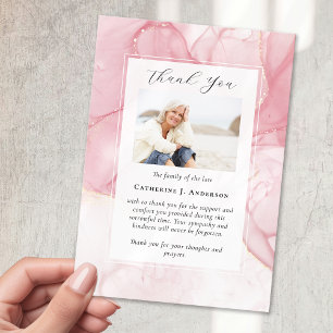 Carte De Remerciements Marbre rose Sympathy Funeral Memorial
