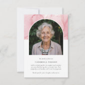 Carte De Remerciements Marbre rose Sympathy Funeral Memorial (Devant)