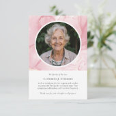 Carte De Remerciements Marbre rose Sympathy Memorial Funérailles (Debout devant)