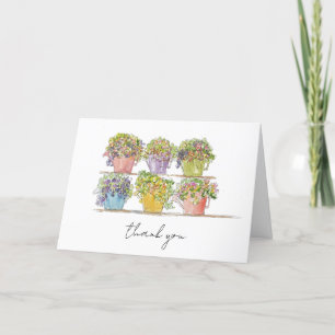 Carte De Remerciements Marché de Fleurs Joyeux Croquis Dessiné à la Main