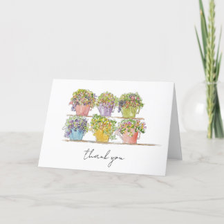 Carte De Remerciements Marché de Fleurs Joyeux Croquis Dessiné à la Main