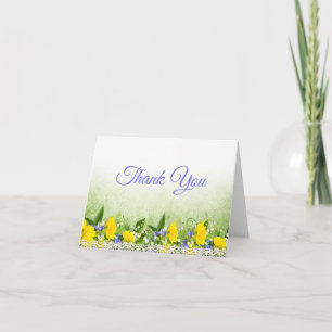 Carte De Remerciements Marché de la ferme de jardin vert floral jaune vio