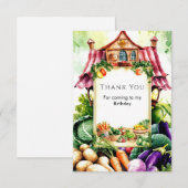 Carte De Remerciements Marché de légumes magiques d'anniversaire de fermi (Devant / Derrière)