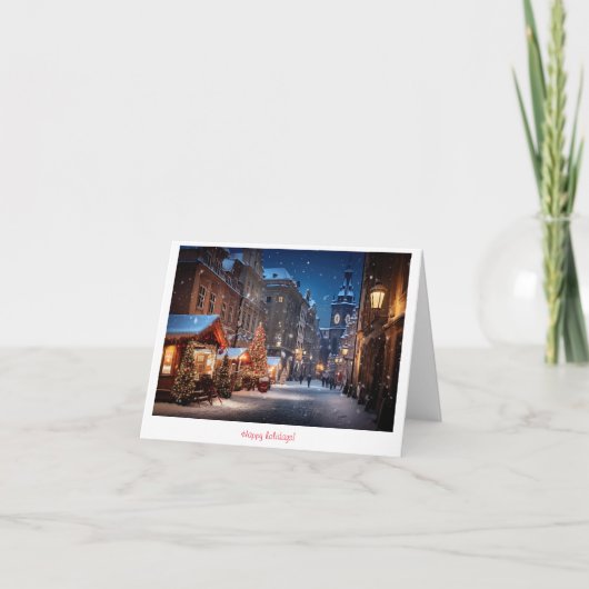 Carte De Remerciements Marché de Noël (Devant)