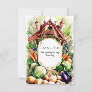 Carte De Remerciements Marché de producteurs de légumes Boho Anniversaire