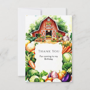 Carte De Remerciements Marché de producteurs de légumes colorés Anniversa